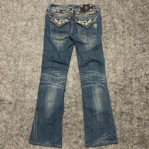 Miss Me Bootcut Jeans Embellished Back Flap Pockets – Size 27
